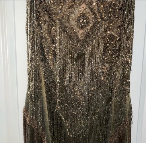 Beaded Fringe Bling Reception Gown