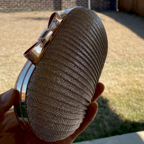 Gold evening clutch