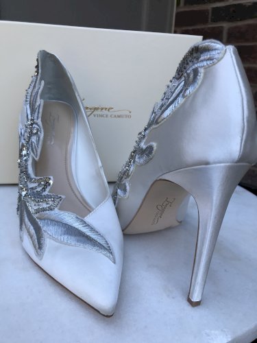 Imagine by Vince Camuto Silver Embellished Pumps 