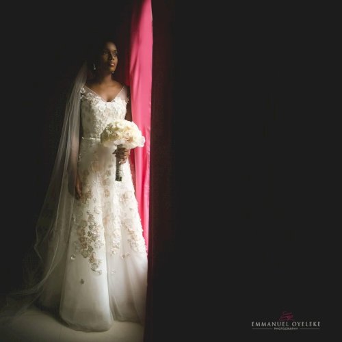 Augusta Jones Vicki Wedding Dress with Blush Floral Appliqué & Veil