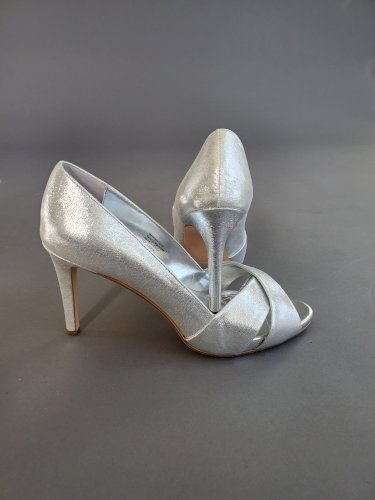 Women's Loralie Open Toe Platform Pumps 10M Silver