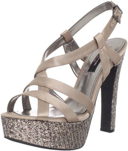 Nina Women's Latte Crystal Platform Sandals Size 7.5